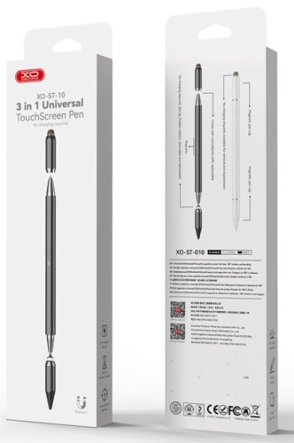 Универсална писалка, 3in1 touch-sensitive, ST-10 /бяла/ – XO