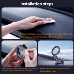 XO магнитна стойка за телефон Magnetic ring Tri-fold с лепяща основа C161 /графитен/