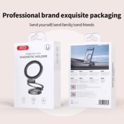 XO магнитна стойка за телефон Magnetic ring Tri-fold с лепяща основа C161 /графитен/
