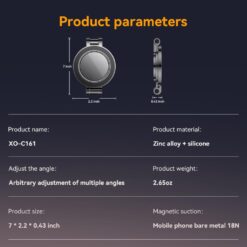 XO магнитна стойка за телефон Magnetic ring Tri-fold с лепяща основа C161 /графитен/