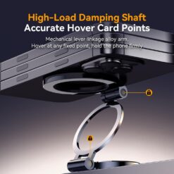 XO магнитна стойка за телефон Magnetic ring Tri-fold с лепяща основа C161 /графитен/