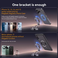 XO магнитна стойка за телефон Magnetic ring Tri-fold с лепяща основа C161 /графитен/