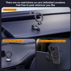 XO магнитна стойка за телефон Magnetic ring Tri-fold с лепяща основа C161 /графитен/