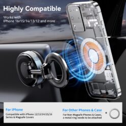 Магнитна стойка за телефон с вакуум Suction cup, Manual locking C169 /черен/