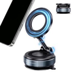 Магнитна стойка за телефон с вакуум Suction cup, Manual locking C169 /черен/