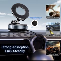 Магнитна стойка за телефон с вакуум Suction cup, Manual locking C169 /черен/