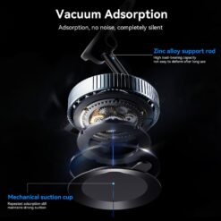 Магнитна стойка за телефон с вакуум Suction cup, Manual locking C169 /черен/