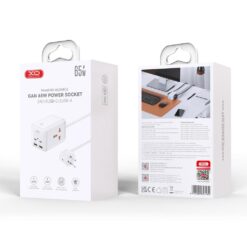 XO Мултифункционално зарядно устройство 220V, 65W, GaN Nitride,1.5m, WL24 /бял/