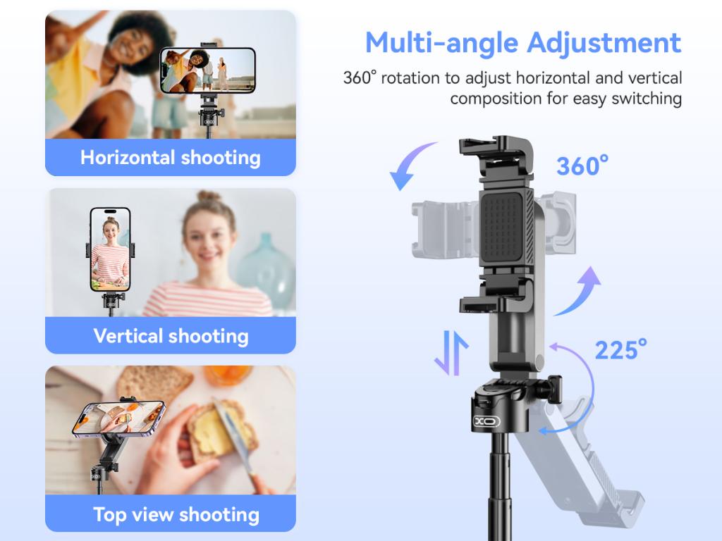 XO Селфи стик, Tripod Stand Mini SS21, Bluetooth /черен/