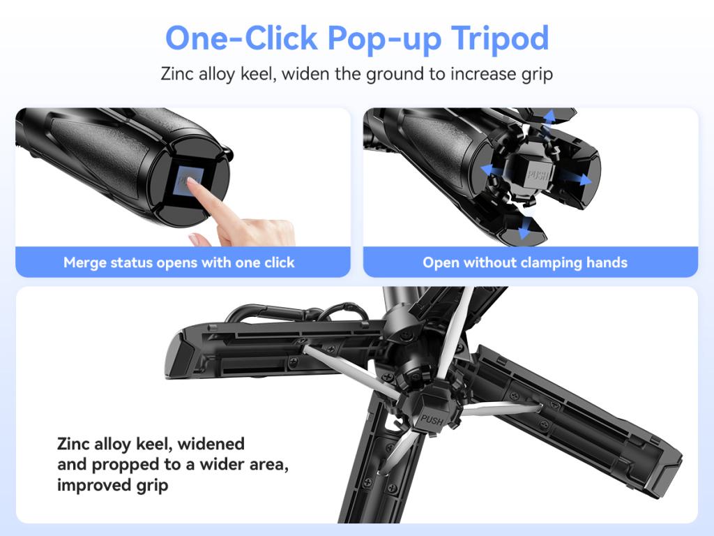 XO Селфи стик, Tripod Stand Mini SS21, Bluetooth /черен/