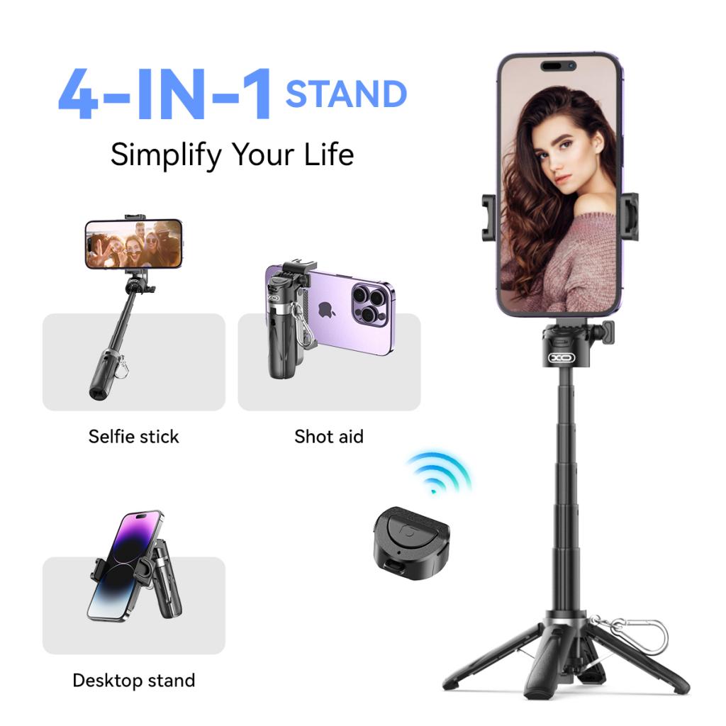 XO Селфи стик, Tripod Stand Mini SS21, Bluetooth /черен/