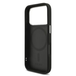 DKNY Калъф за iPhone 17 Pro, PU Leather Metal Logo MagSafe + Wrist Strap, черен – DKHMP17LPDHWSK