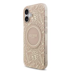 GUESS Калъф за iPhone 17 Air, IML Flowers Allover MagSafe + Wrist Strap, розов – GUHMP17MHCPOFPP