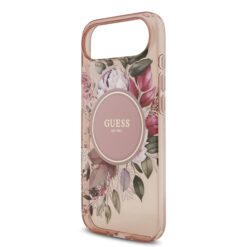 GUESS Калъф за iPhone 17 Air, IML Flowers Allover MagSafe + Wrist Strap