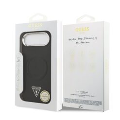 GUESS Калъф за iPhone 17 Air, PU Leather Triangle Logo MagSafe