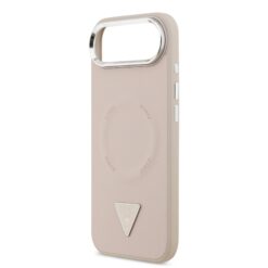 GUESS Калъф за iPhone 17 Air, PU Leather Triangle Logo MagSafe, розов – GUHMP17MPSDTSCMP