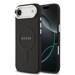 GUESS Калъф за iPhone 17 Air, PU Saffiano MagSafe, черен – GUHMP17MPSAREGSK