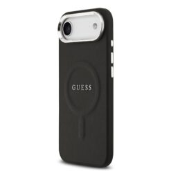 GUESS Калъф за iPhone 17 Air, PU Saffiano MagSafe, черен – GUHMP17MPSAREGSK