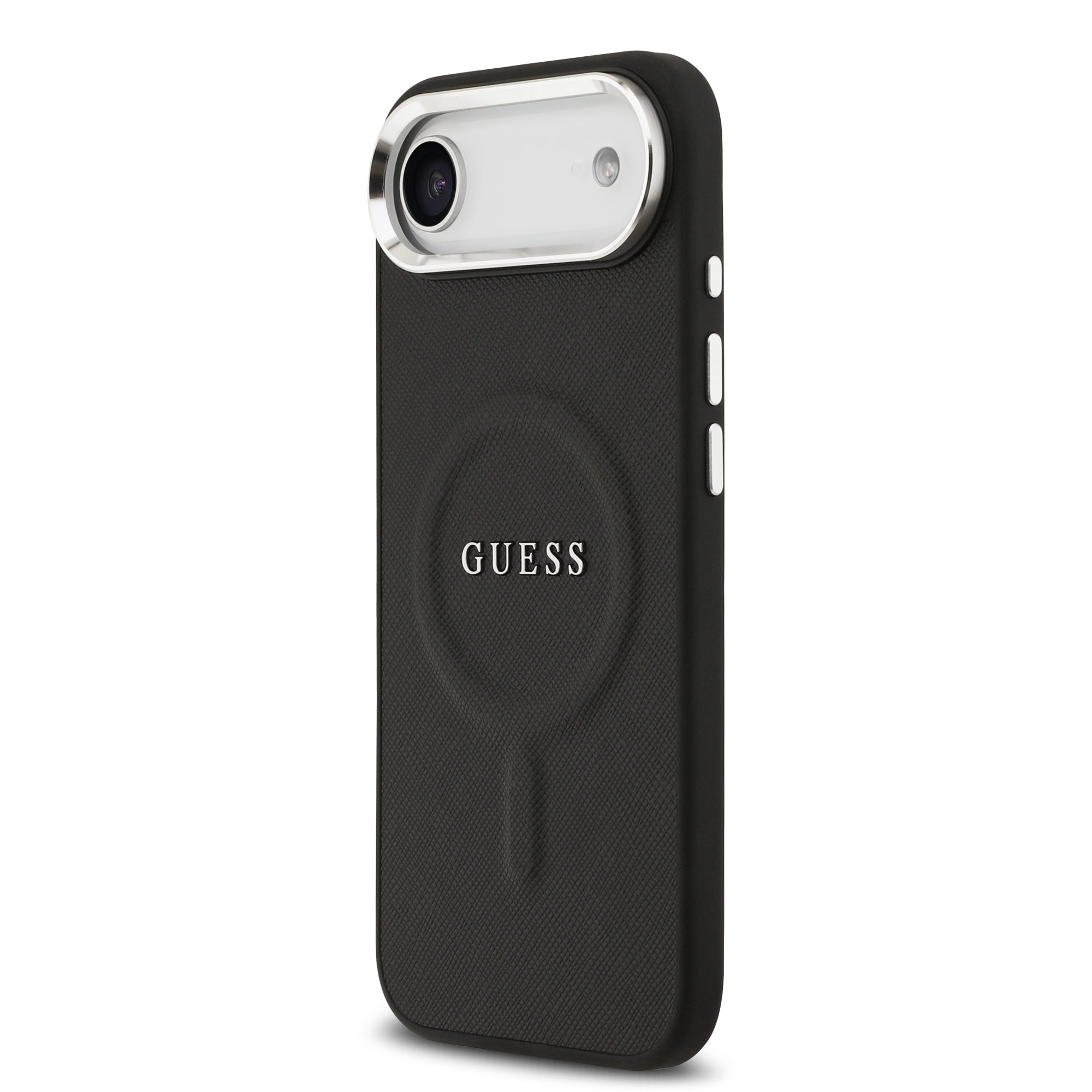 GUESS Калъф за iPhone 17 Air, PU Saffiano MagSafe, черен – GUHMP17MPSAREGSK