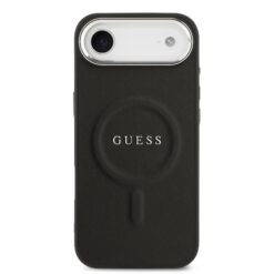 GUESS Калъф за iPhone 17 Air, PU Saffiano MagSafe, черен – GUHMP17MPSAREGSK