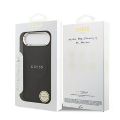 GUESS Калъф за iPhone 17 Air, PU Saffiano MagSafe, черен – GUHMP17MPSAREGSK