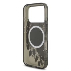 GUESS Калъф Apple iPhone 17 Pro Max, IML Flowers Allover MagSafe + Wrist Strap, черен – GUHMP17XHFWBRCESK