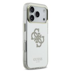 GUESS Калъф за iPhone 17 Pro Max, PC/TPU Mirror 4G Glitter Logo MagSafe ,златист – GUHMP17XHMR4GDG