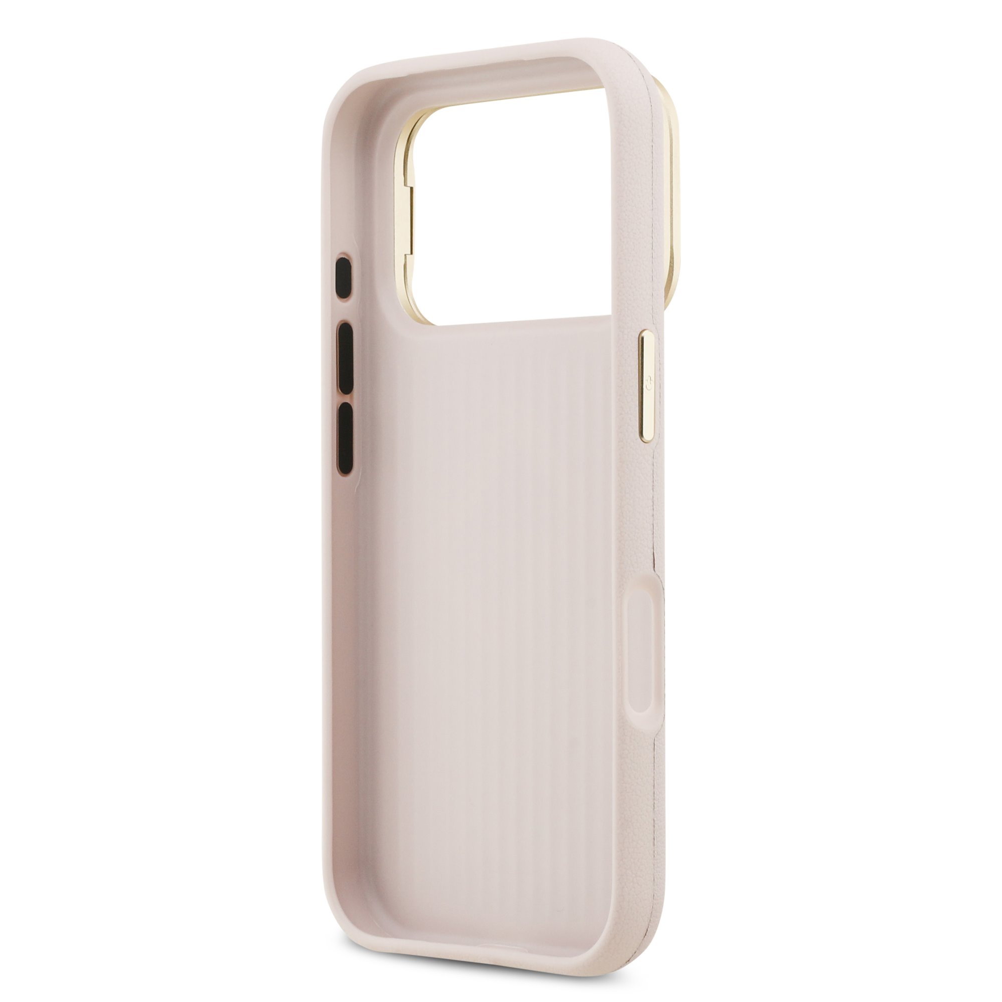 GUESS Калъф за iPhone 17 Pro, PU Grained 4G Logo Stand Camera Frame, розов – GUHCP17LPCS4GSP