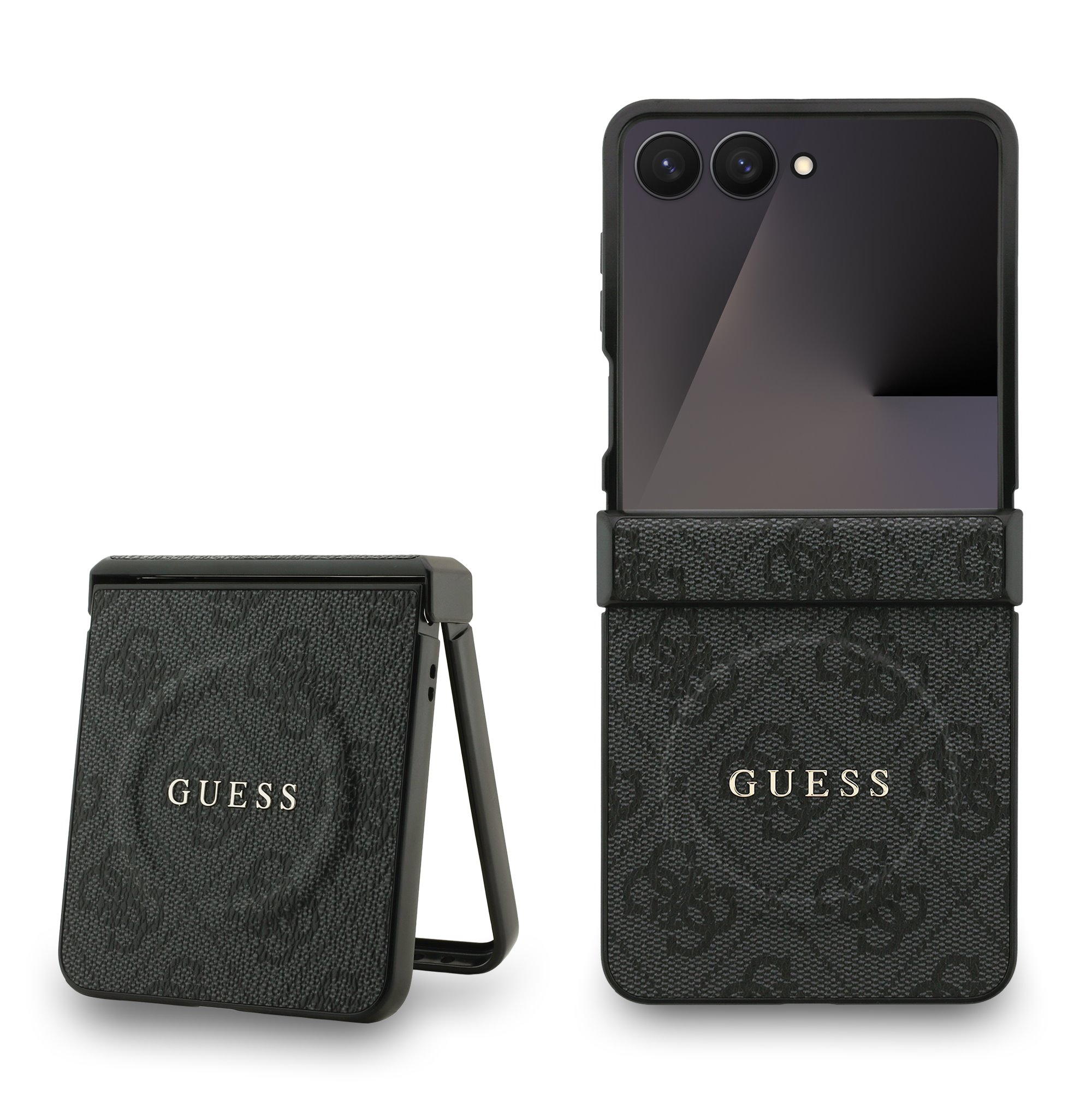GUESS Калъф Samsung Z Flip 7,PU Leather 4G Colored Ring MagSafe, черен – GUHMZF7P4MSEGCK