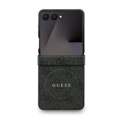 GUESS Калъф Samsung Z Flip 7,PU Leather 4G Colored Ring MagSafe, черен – GUHMZF7P4MSEGCK