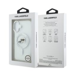 Karl Lagerfeld Калъф за iPhone 17 Pro, IML K/C Heads Metal Frame MagSafe /прозрачен/ – KLHMP17XHLSKCH