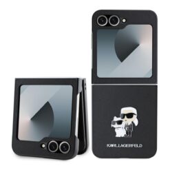 Karl Lagerfeld Калъф за Samsung Z Flip 6/ Z Flip 7 FE, PU Saffiano Karl and Choupette, черен – KLHCZF6SAPKCNPK
