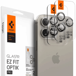 SPIGEN Лещи за камера за Camera Lens Optik Pro Glass tR.Ez Fit Apple iPhone 17/16/15 Pro/ 17/16/15 Pro Max SET 2бр. /титаниеви/ – AGL07163