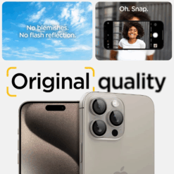 SPIGEN Лещи за камера за Camera Lens Optik Pro Glass tR.Ez Fit Apple iPhone 17/16/15 Pro/ 17/16/15 Pro Max SET 2бр. /титаниеви/ – AGL07163