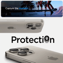SPIGEN Лещи за камера за Camera Lens Optik Pro Glass tR.Ez Fit Apple iPhone 17/16/15 Pro/ 17/16/15 Pro Max SET 2бр. /титаниеви/ – AGL07163