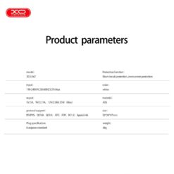 Зарядно устройство 220V 25W, USB-C, кабел Type C- Type C – XO