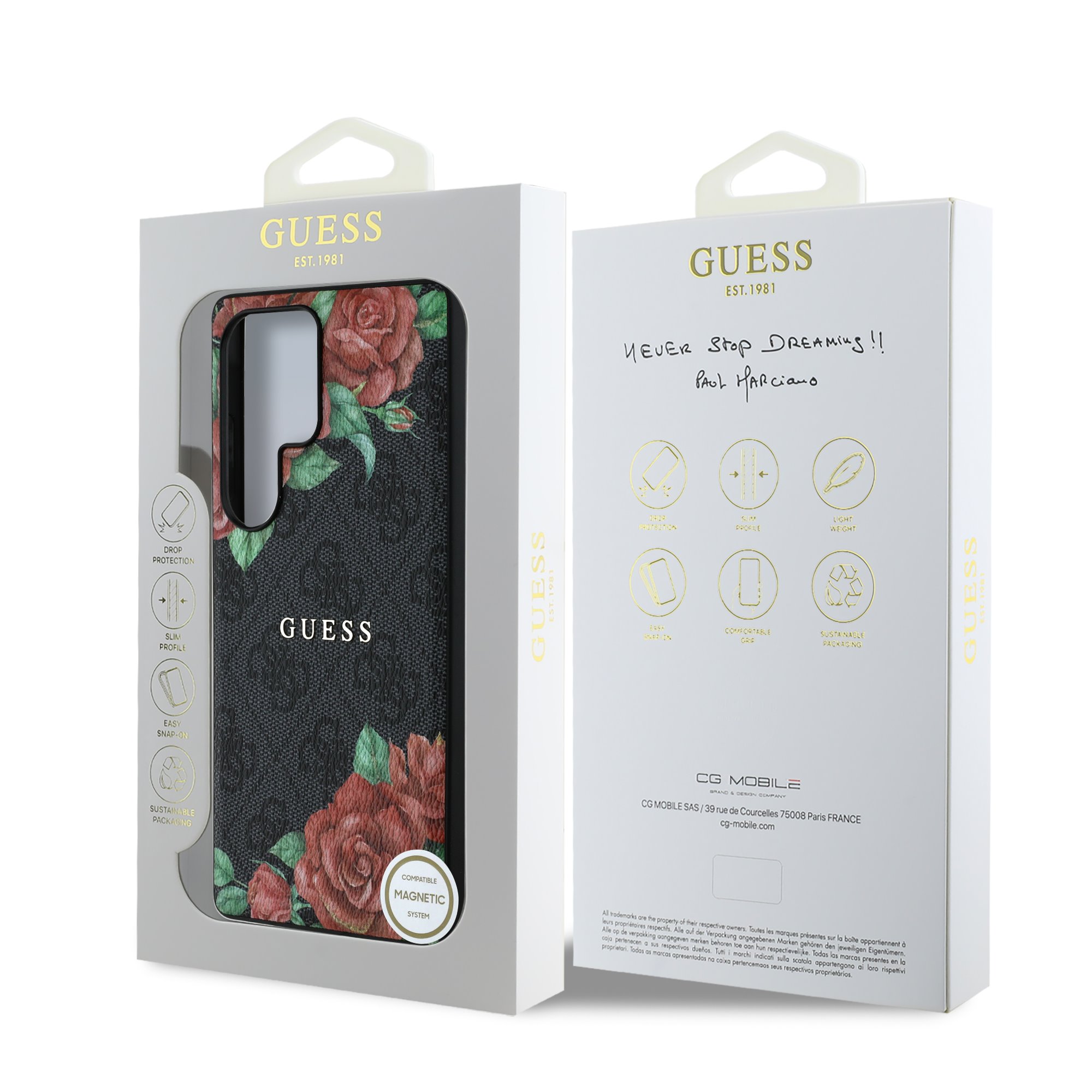 GUESS Калъф Samsung S25 Ultra, PU Leather 4G Flowers Print Metal Classic Logo