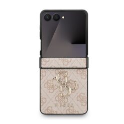 GUESS Калъф за Samsung Z Flip 7, PU 4G Metal Logo, розов