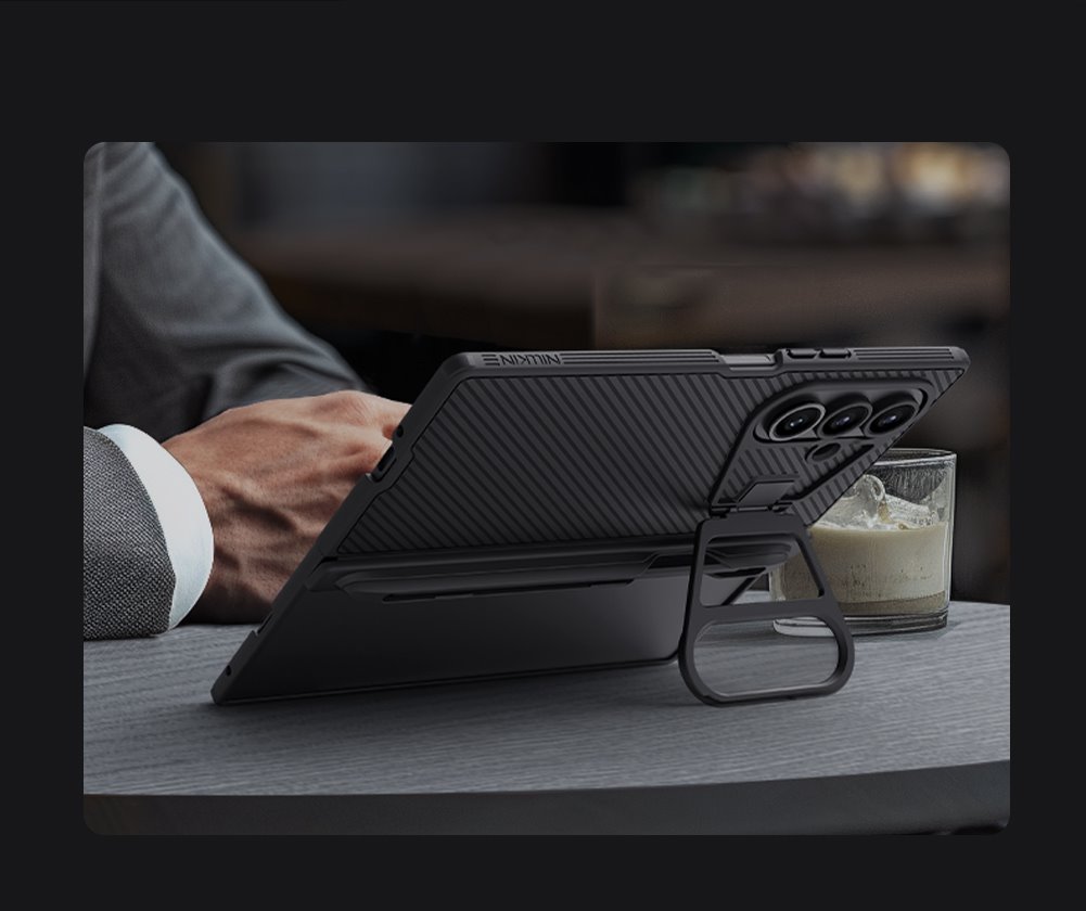 NILLKIN Калъф за Samsung Z Fold 7, Camshield Prop Pen Slot, прозрачна леща /черен/