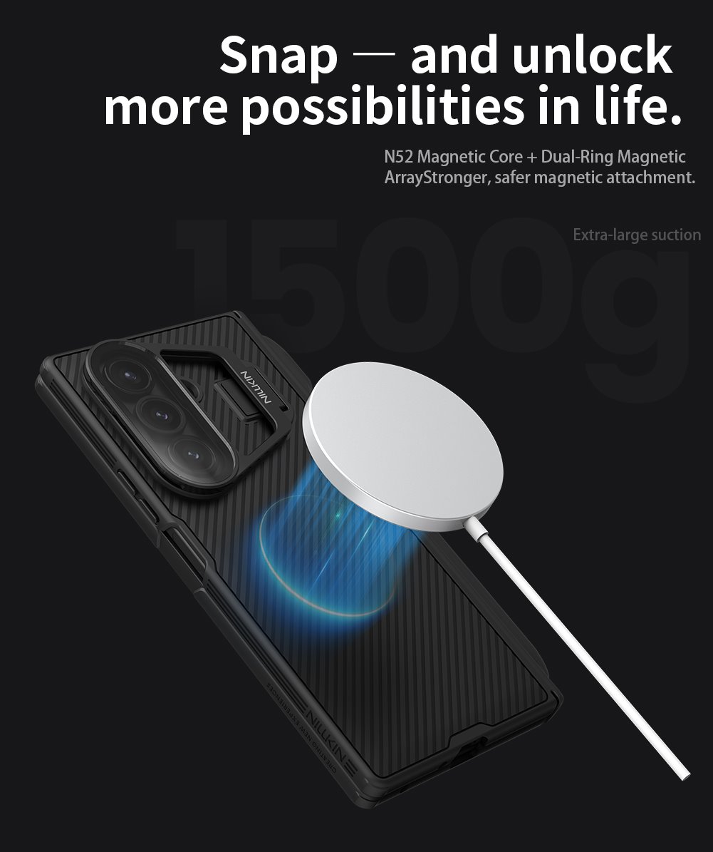 NILLKIN Калъф за Samsung Z Fold 7, Camshield Prop Pen Slot, прозрачна леща /черен/