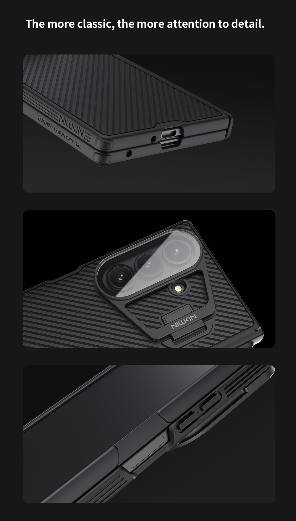 NILLKIN Калъф за Samsung Z Fold 7, Camshield Prop Pen Slot, прозрачна леща /черен/