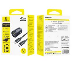 BASEUS 12V 45W USB-C + кабел Type-C – Type-C, PrimeTrip VP2, /черен/ – C0206800
