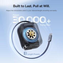 BASEUS 220V 67W, 2хUSB-C + вграден кабел Type-C, GaN6, /бял/ – E0121E00