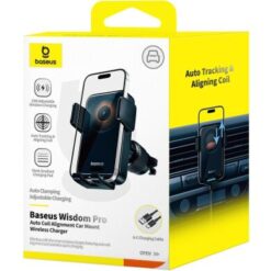 BASEUS Холдер 15W Wireless за прикрепяне, Wisdom Pro Vent /черен/ – C40381501123-00