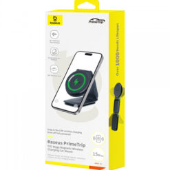 BASEUS Холдер с лепяща основа, PrimeTrip C02 Prime Qi2 Foldable magnetic, /черен/ – C40169003111-00