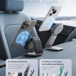 BASEUS Холдер с лепяща основа, PrimeTrip C02 Prime Qi2 Foldable magnetic, /черен/ – C40169003111-00