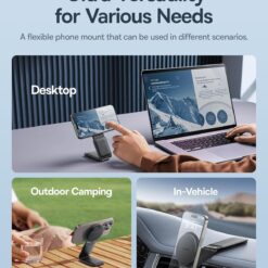 BASEUS Холдер с лепяща основа, PrimeTrip C02 Prime Qi2 Foldable magnetic, /черен/ – C40169003111-00