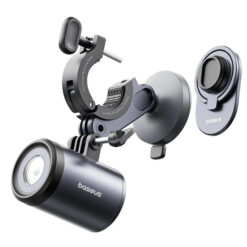 BASEUS Холдер за прикрепяне за велосипед/мотор, PrimeTrip Bicycle 2-в-1+ LED светлина /черен/ – C12569000121-00