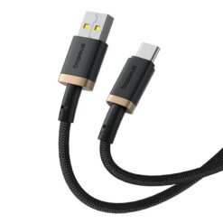 BASEUS Кабел USB-A – Type-C, 2м, 60W, Dura /черен+златно/ – P10377802U01-02