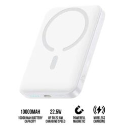 BASEUS Power Bank 10000 mAh 22.5W + кабел Type-C, EnerFill FM11 Magnetic /бял/ – P1008210E213-00